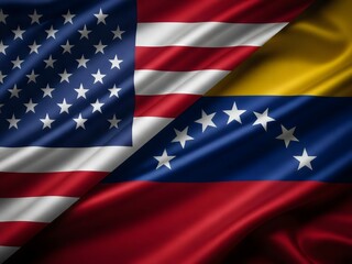 USA and Venezuela Flags Blended, Geopolitical Relations Concept, USA Venezuela relations, United States Venezuela, geopolitics, international relations