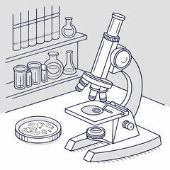 microscope vector illustration