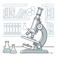 vector illustration of a microscope