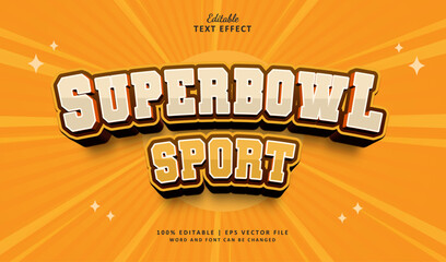 Superbowl Editable Text Effect Style 3d Sport Vintage