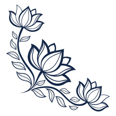 Elegant Lotus Flower Border Icon Outline for Wellness Design