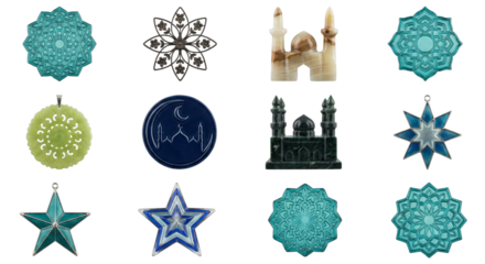 Islamic Ornaments Collection: Mosques, Stars, Mandalas & Crescent Moon