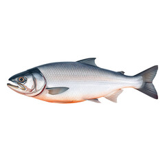 Obraz premium Fresh Salmon Fish Isolated on White Background, Aquatic Animal