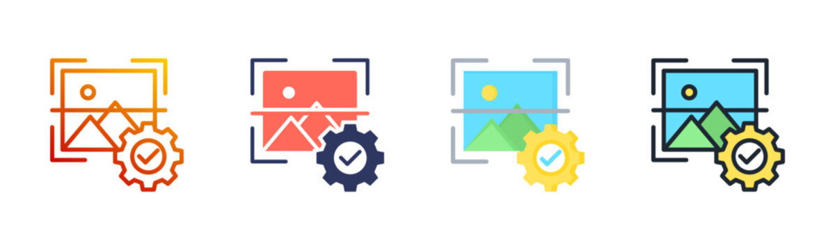Image Processing icon set multiple style collection