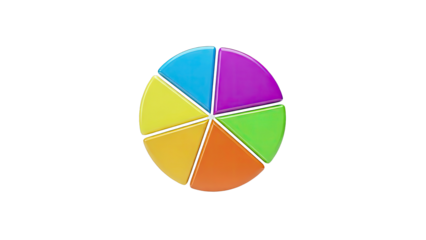 Colorful Pie Chart on White Background