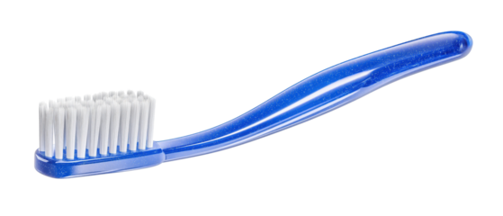 A blue toothbrush with soft bristles perfect for daily dental hygiene routines, ensuring clean teeth and a healthy smile.