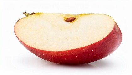 a juicy slice of red apple isolated on white background a refreshing and healthy fruit perfect for a snack or ingredient in various recipes