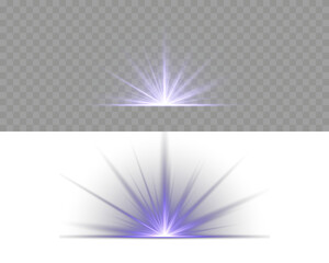 PNG Sunbeam and Sunshine Glow with Lens Effect. Luxurious design style. Abstract glowing blue vertical lighting lines on a dark background. Bright light explosion of sun rays on a dark background.