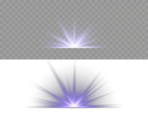 PNG Sunbeam and Sunshine Glow with Lens Effect. Bright light explosion of sun rays on a dark background. Luxurious design style. Abstract glowing blue vertical lighting lines on a dark background.