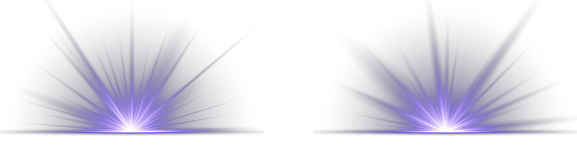 Futuristic blue light PNG with transparent highlights, glow, sun rays and bokeh sparks. Vibrant blue sparkling light burst and starburst explosion effect. Luxurious design style. Vector illustration.