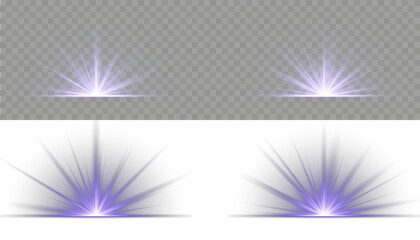 PNG Sunbeam and Sunshine Glow with Lens Effect. Bright light explosion of sun rays on a dark background. Radiant star effect for modern abstract design, luxurious overlays or colorful visual effects.