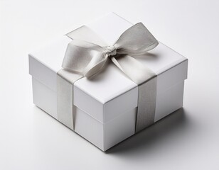 elegant white gift box with a delicate ribbon isolated on white background perfect for presenting a special present for any occasion