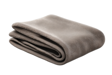 A cozy, folded grey blanket ready to provide warmth and comfort for a relaxing evening indoors.