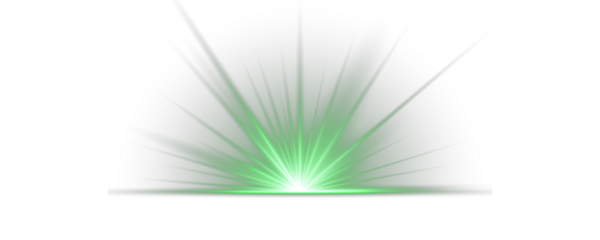 Bright light explosion of sun rays on a dark background. Glow bright light star, green sun rays, bokeh. Abstract glowing green vertical lighting lines on a dark background. Luxurious design style.