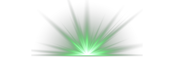 Bright light explosion of sun rays on a dark background. Vibrant green sparkling light burst and starburst explosion effect. PNG Sunbeam and Sunshine Glow with Lens Effect. Luxurious design style.