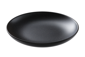 A sleek black bowl designed for modern dining, perfect for serving various culinary dishes.