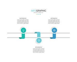 Obraz premium Infographic vector element design template with 3 steps process or options suitable for business data presentation.