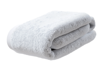 A soft, folded gray towel ideal for cozying up in comfort after a bath or shower, enhancing your home relaxation experience.