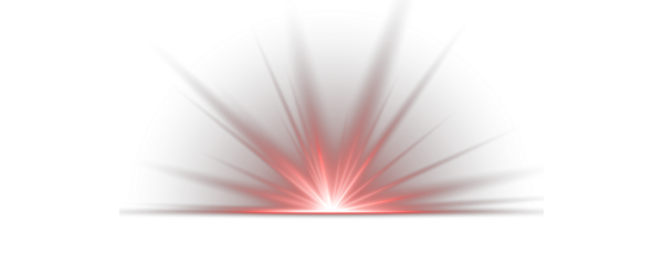Luxurious design style. Futuristic red light PNG with transparent highlights, glow, sun rays and bokeh sparks. Vibrant red sparkling light burst and starburst explosion effect. Vector illustration.