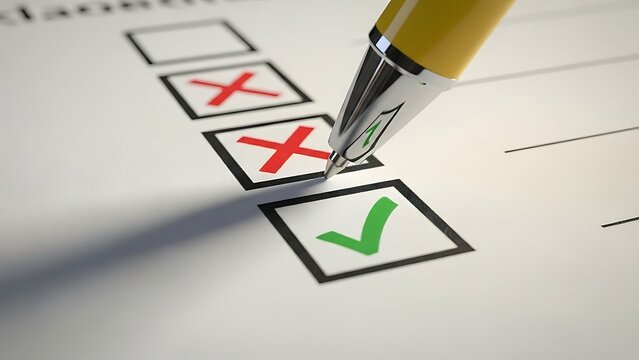 Pen marking correct answer on multiple choice test