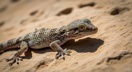 Obraz premium Lizard on Sandy Ground.