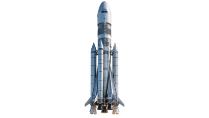 A powerful multistage rocket with advanced engines ready for space exploration, suitable for science, technology, and future innovation projects