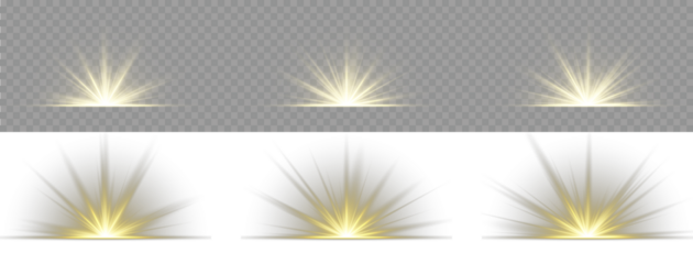 Radiant star effect for modern abstract design, luxurious overlays or colorful visual effects. Bright light explosion of sun rays on a dark background. PNG Sunbeam and Sunshine Glow with Lens Effect.