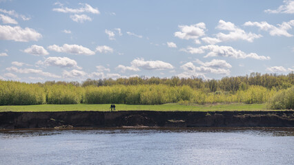 View of the steep river bank
