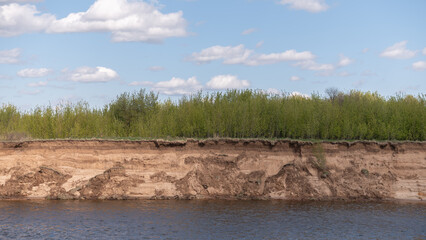 View of the steep river bank