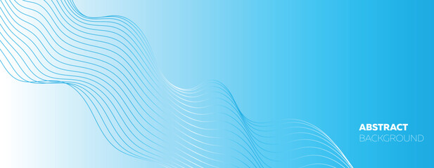 abstract blue wave background. Blue minimal round lines abstract background. Thin line wavy abstract vector background. Curve wave seamless pattern. Line art striped graphic template