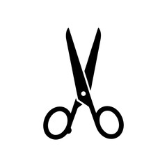 Black silhouette of scissors on for cutting purposes