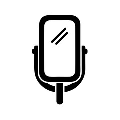 Black microphone icon with rectangular head on stand