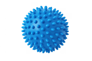 Blue spiky massage ball for therapy and stress relief