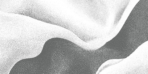 Abstract monochrome stippled texture with flowing organic shapes and gradients dots