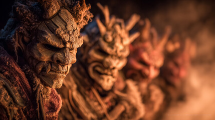 Whispers of the Rauhnacht: Masks Beneath the Bavarian Moon. Gernerative AI