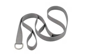 Grey cotton yoga strap with d-ring buckle