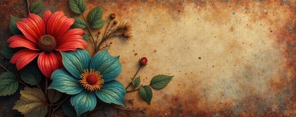 Handcrafted tapestry, muted tones, aged wallpaper, room, contemporary, aesthetic