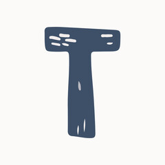 Vector illustration of a blue letter of the alphabet, children card