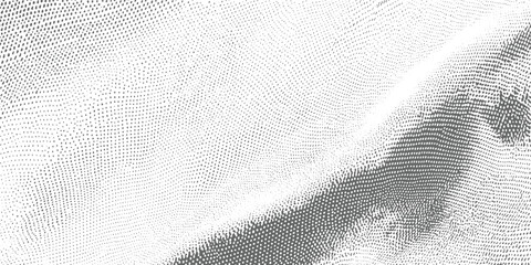 Abstract grayscale pattern of small dots forming wavy lines and shapes monochrome