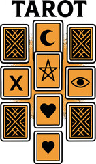 Tarot Card Spread Reading Divination Vector Art