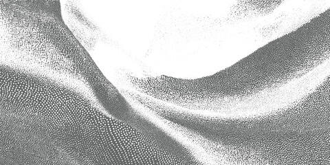 Abstract grayscale stippled texture with flowing curved shapes dots