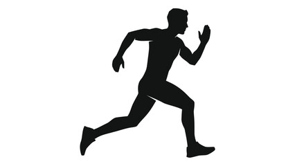 Silhouette of a running man in a dynamic action pose
