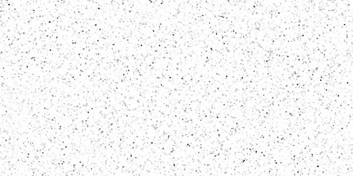 Fine grain terrazzo pattern with small abstract speckles. micro fragments creating an airy light effect across a white backdrop. polished terrazzo surface with faint gray and black specks.