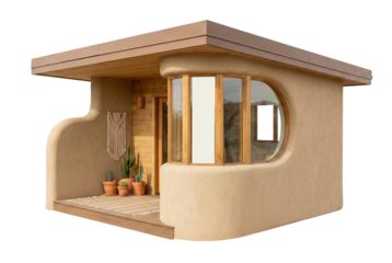 Modern organic small house with rounded design