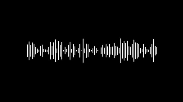 audio visualizer on black screen background Seamless Loop. Sound wave audio spectrum audio wave visualization isolated, transparent background,
