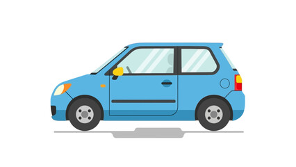 Fototapeta premium Blue Compact Car Illustration