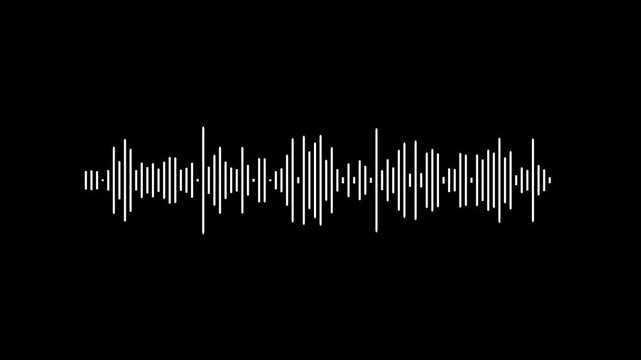audio visualizer on black screen background Seamless Loop. Sound wave audio spectrum audio wave visualization isolated, transparent background,