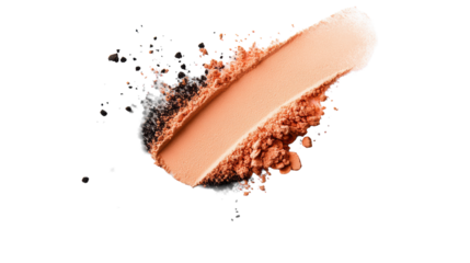 Peach and Black Powder Mix on Transparent Background
