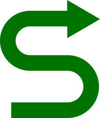 Road Arrow Flat Style Vector Icon Traffic Direction Symbol and Navigation Outline Graphic Group Featuring Turn, Curve and Wayfinding Arrow Signs