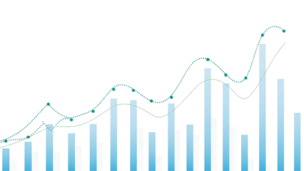 Transparent or png stock market investment trading graph growth.Trade business analytics graph and financial chart.Business trade analytics line graphs and financial chart investment. PNG chart